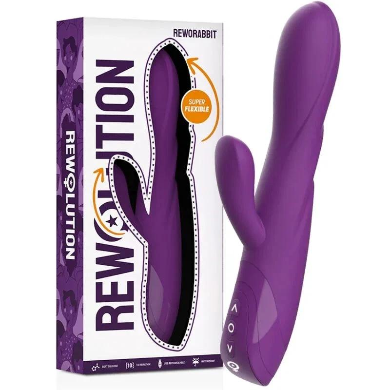 REWOLUTION - REWORABBIT FLEXIBLE VIBRATOR WITH RABBIT - intimoo