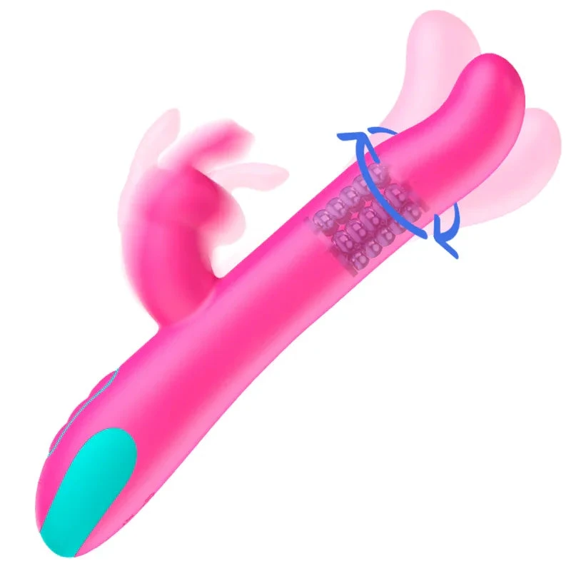 HAPPY LOKY - PLUTO RABBIT VIBRATOR & ROTATOR WATCHME WIRELESS TECHNOLOGY COMPATIBLE - intimoo