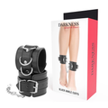 DARKNESS - BLACK ADJUSTABLE LEATHER ANKLE HANDCUFFS