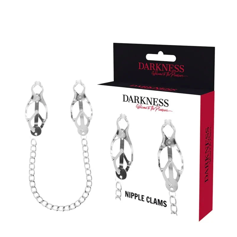 DARKNESS - METAL NIPPLE CLAMP WITH CHAIN - intimoo