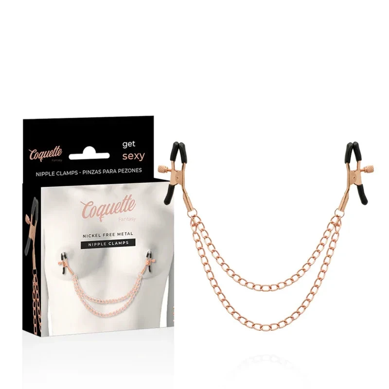 COQUETTE CHIC DESIRE - FANTASY METAL NIPPLE CLIPS WITH CHAIN - intimoo