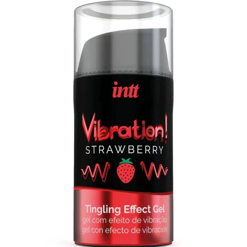 INTT - POWERFUL INTIMATE STIMULANT LIQUID VIBRATING GEL STRAWBERRY 15 ML - intimoo
