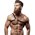 FETISH SUBMISSIVE - ATTITUDE MENS CROSSED SHOULDER ECO LEATHER HARNESS - intimoo