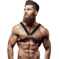 FETISH SUBMISSIVE ATTITUDE - MENS CROSS CHEST ECO-LEATHER HARNESS - intimoo