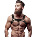 FETISH SUBMISSIVE ATTITUDE - MENS ECO-LEATHER CHEST HARNESS - intimoo