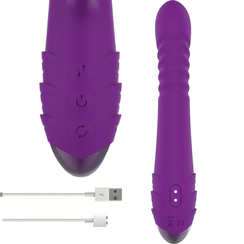 INTENSE - IGGY MULTIFUNCTION RECHARGEABLE VIBRATOR UP & DOWN WITH CLITORAL STIMULATOR PURPLE - intimoo