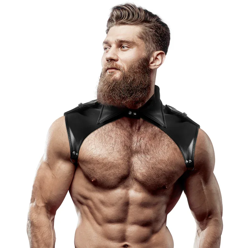 FETISH SUBMISSIVE ATTITUDE - MENS BRIGADE ADJUSTABLE ECO-LEATHER NECK HARNESS - intimoo