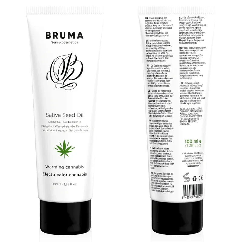 BRUMA - SATIVA SEED OIL SLIDING GEL WARMING CANNABIS FLAVOR 100 ML - intimoo