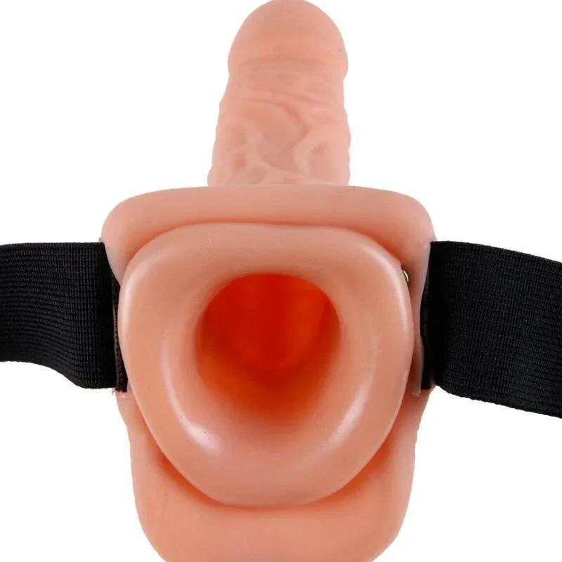 FETISH FANTASY SERIES - ADJUSTABLE HARNESS REMOTE CONTROL REALISTIC PENIS WITH TESTICLES 17.8 CM - intimoo