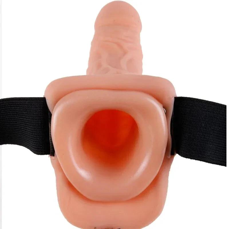 FETISH FANTASY SERIES - ADJUSTABLE HARNESS REMOTE CONTROL REALISTIC PENIS WITH TESTICLES 23 CM - intimoo