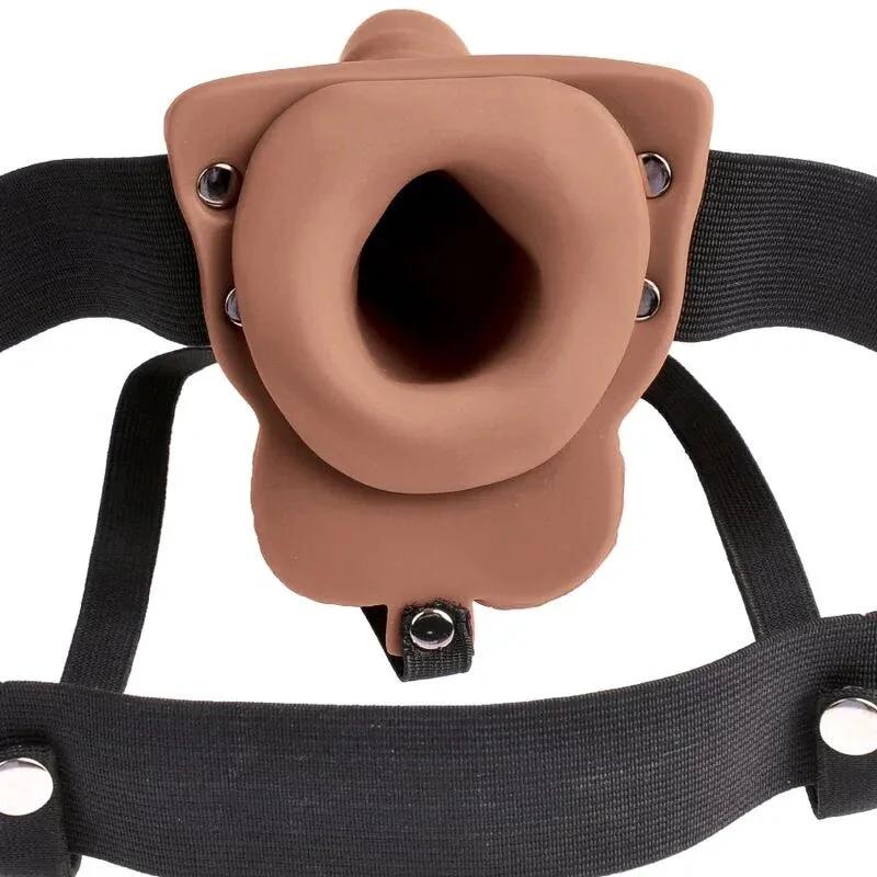 FETISH FANTASY SERIES - ADJUSTABLE HARNESS REALISTIC PENIS WITH RECHARGEABLE TESTICLES AND VIBRATOR 15 CM - intimoo