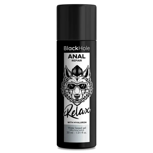 BLACK HOLE - REPARATOR ANAL RELAX PE BAZĂ DE APĂ CU HIALURON 30 ML - intimoo