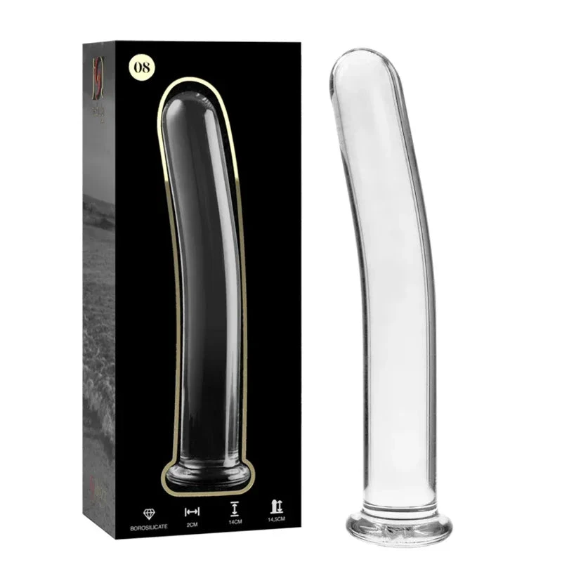 NEBULA SERIES BY IBIZA - MODEL 8 DILDO BOROSILICATE GLASS CLEAR 14.5 CM -O- 2 CM - intimoo