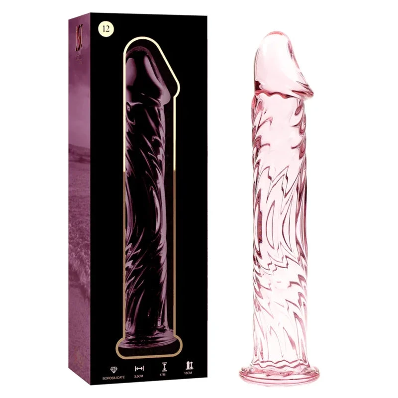 NEBULA SERIES BY IBIZA - MODEL 12 DILDO BOROSILICATE GLASS PINK 17 CM -O- 3.5 CM - intimoo