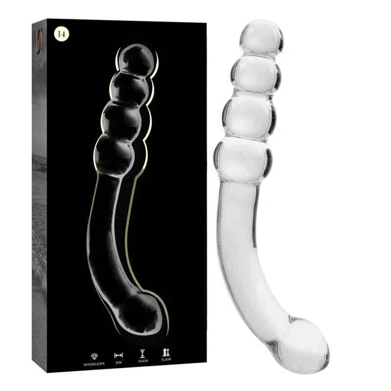 NEBULA SERIES BY IBIZA - MODEL 14 DILDO BOROSILICATE GLASS CLEAR 18.5 CM -O- 3 CM - intimoo