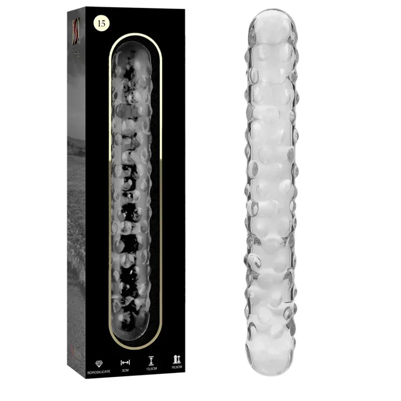NEBULA SERIES BY IBIZA - MODEL 15 DILDO BOROSILICATE GLASS CLEAR 18.5 CM -O- 3 CM - intimoo