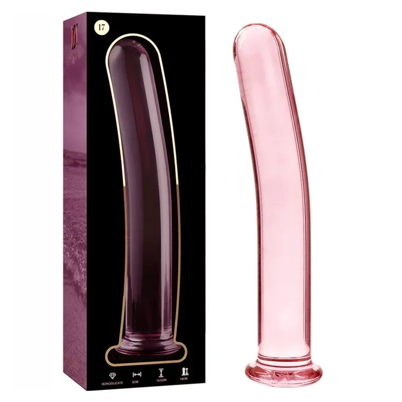 NEBULA SERIES BY IBIZA - MODEL 17 DILDO BOROSILICATE GLASS PINK 18.5 CM -O- 3 CM - intimoo