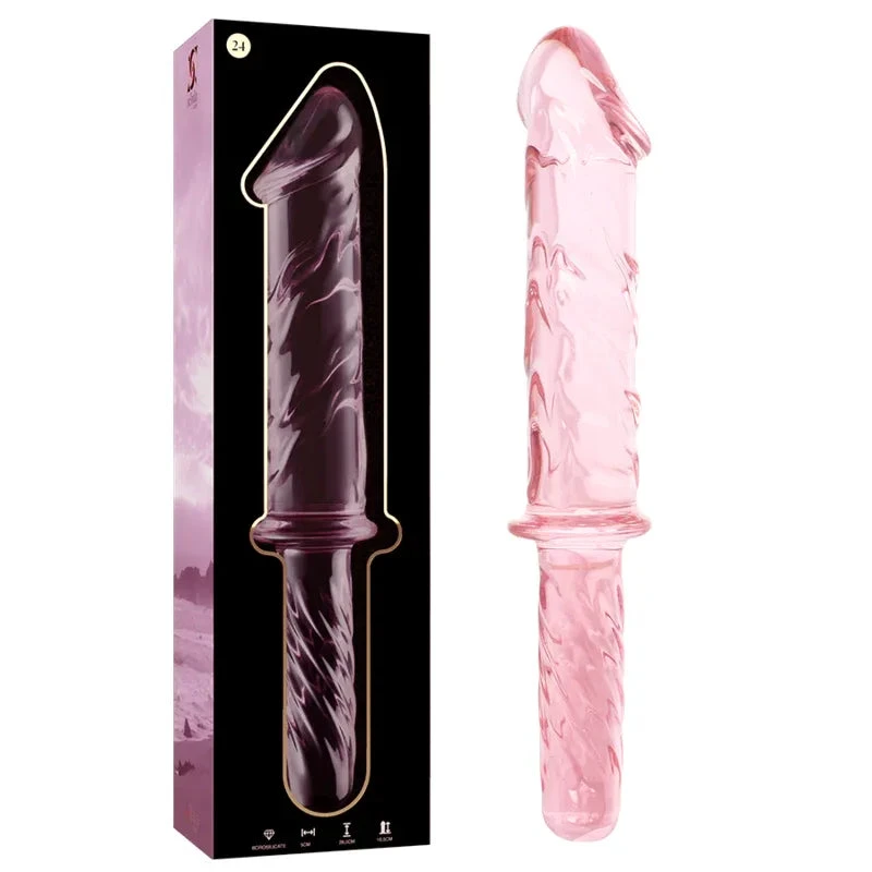 NEBULA SERIES BY IBIZA - MODEL 24 DILDO BOROSILICATE GLASS PINK 28.5 CM -O- 5 CM - intimoo