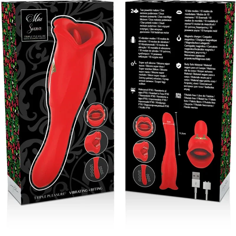 MIA - SIENA TRIPLE PLEASURE VIBRATING + BITING - intimoo