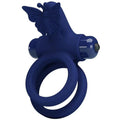 PRETTY LOVE - JAMELE DOUBLE RING WITH VIBRATION & BUTTERFLY STIMULATOR BLUE - intimoo