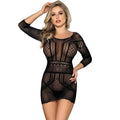 SUBBLIME - 951931 SHORT FISHNET DRESS WITH BARE BACK ONE SIZE - intimoo