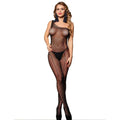SUBBLIME - 952037 ONE SHOULDER FISHNET BODYSTOCKING WITH DIAMONDS BLACK ONE SIZE - intimoo