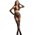 SUBBLIME - 952174 FISHNET BODYSTOCKING WITH GLOVES AND DIAMONDS BLACK ONE SIZE - intimoo
