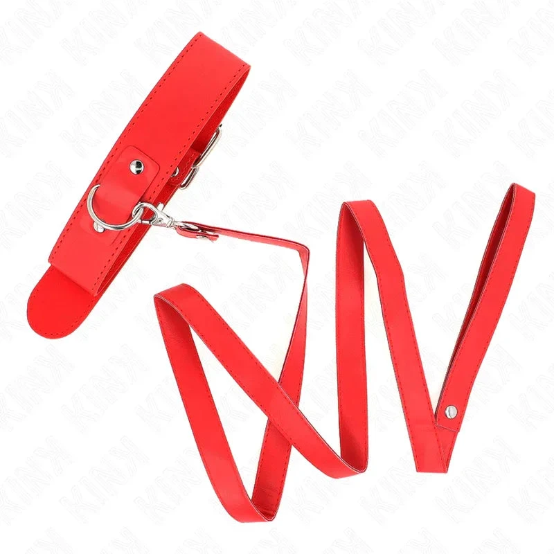 KINK - COLIER CU CUREA 116 CM CUREA ROJO REGLABILĂ 32-50 CM X 8 CM - intimoo