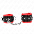 KINK - HEAVY WRIST RESTRAINTS WITH RED FUR LINED ADJUSTABLE 20-30 CM X 6 CM - intimoo