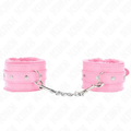 KINK - PREMIUM FUR LINED WRIST RESTRAINTS PINK WITH PINK BELT ADJUSTABLE 17-29 CM X 6 CM - intimoo