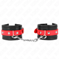 KINK - WRIST RESTRAINTS BLACK WITH RED BELT ADJUSTABLE 17-28 CM X 6 CM - intimoo