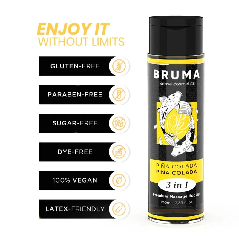 BRUMA - PREMIUM MASSAGE HOT OIL PINA COLADA 3 IN 1 - 100 ML - intimoo