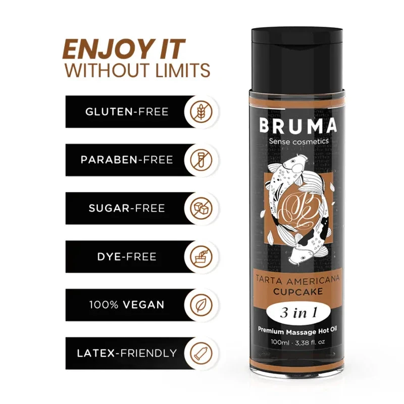 BRUMA - PREMIUM MASSAGE HOT OIL CUPCAKE 3 IN 1 - 100 ML - intimoo