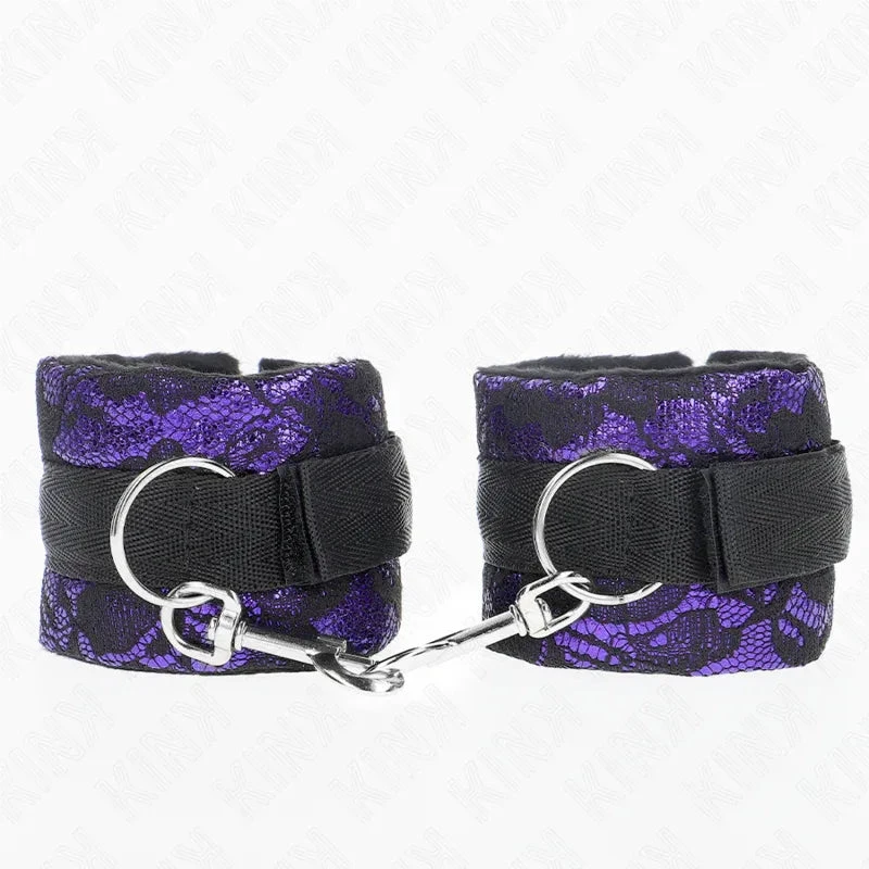 KINK - BANDE SCURTĂ DE ÎNCHEIETURĂ DIN DANTELĂ DE CATIFEA ȘI BANDĂ PURPLE / BLACK 23 X 6.5 CM - intimoo