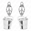 KINK - JAPANESE CLOVER NIPPLE CLAMPS WITH BUCKETS SILVER - intimoo