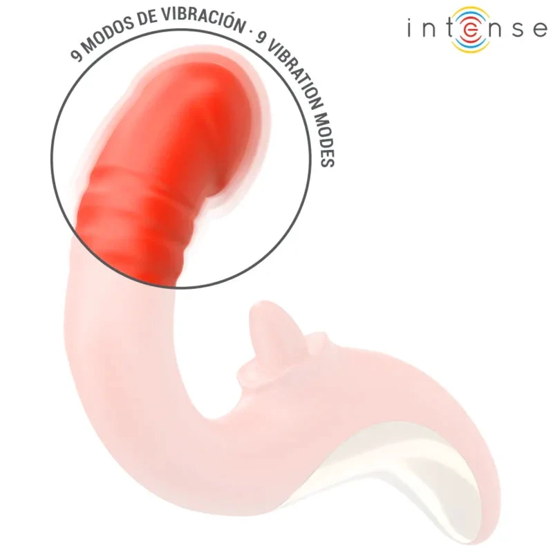 INTENSE - PAULINA VIBRATOR AND STIMULATOR IN U SHAPE RED - intimoo