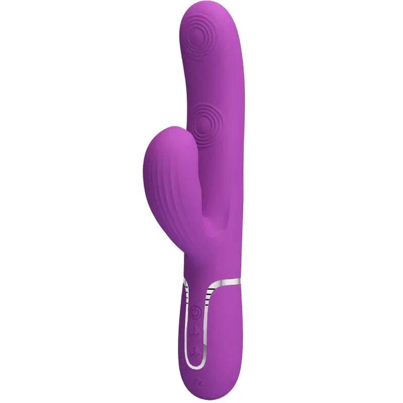 PRETTY LOVE - PERLITA 3 IN 1 MULTIFUNCTION RABBIT VIBRATOR PURPLE - intimoo