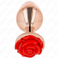 KINK - PINK GOLD ANAL PLUG WITH RED ROSE L - intimoo