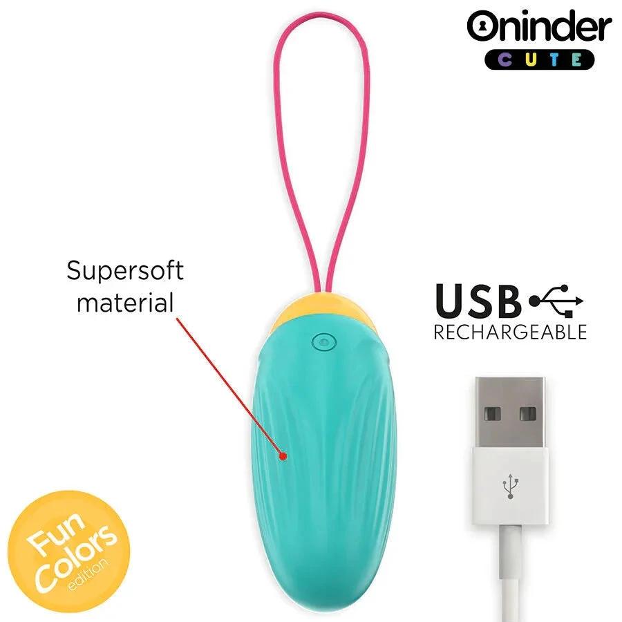 ONINDER CUTE - LOVE PLEASURE VIBRO-ROTATING SILICONE GEM EGG - FREE WORLDWIDE APP - intimoo