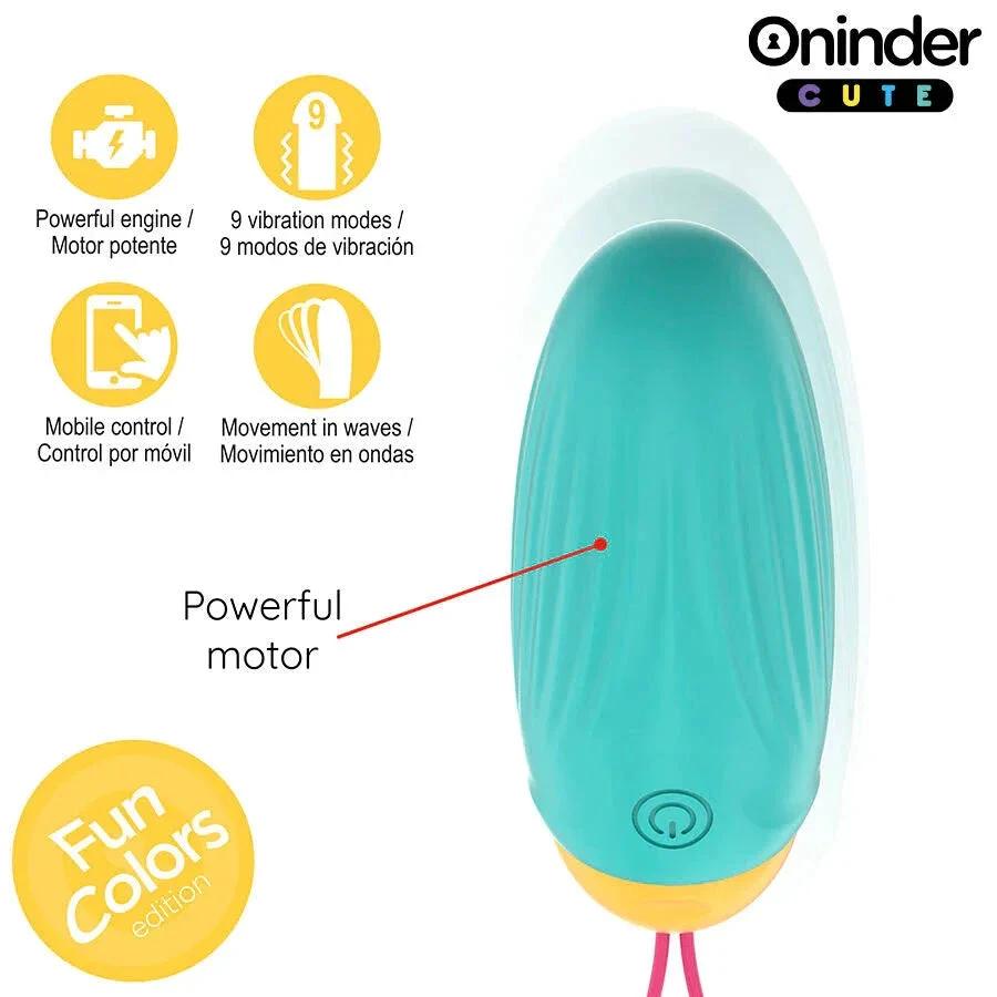 ONINDER CUTE - LOVE PLEASURE VIBRO-ROTATING SILICONE GEM EGG - FREE WORLDWIDE APP - intimoo