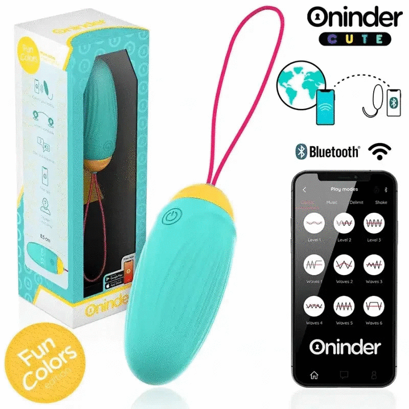 ONINDER CUTE - LOVE PLEASURE VIBRO-ROTATING SILICONE GEM EGG - FREE WORLDWIDE APP - intimoo
