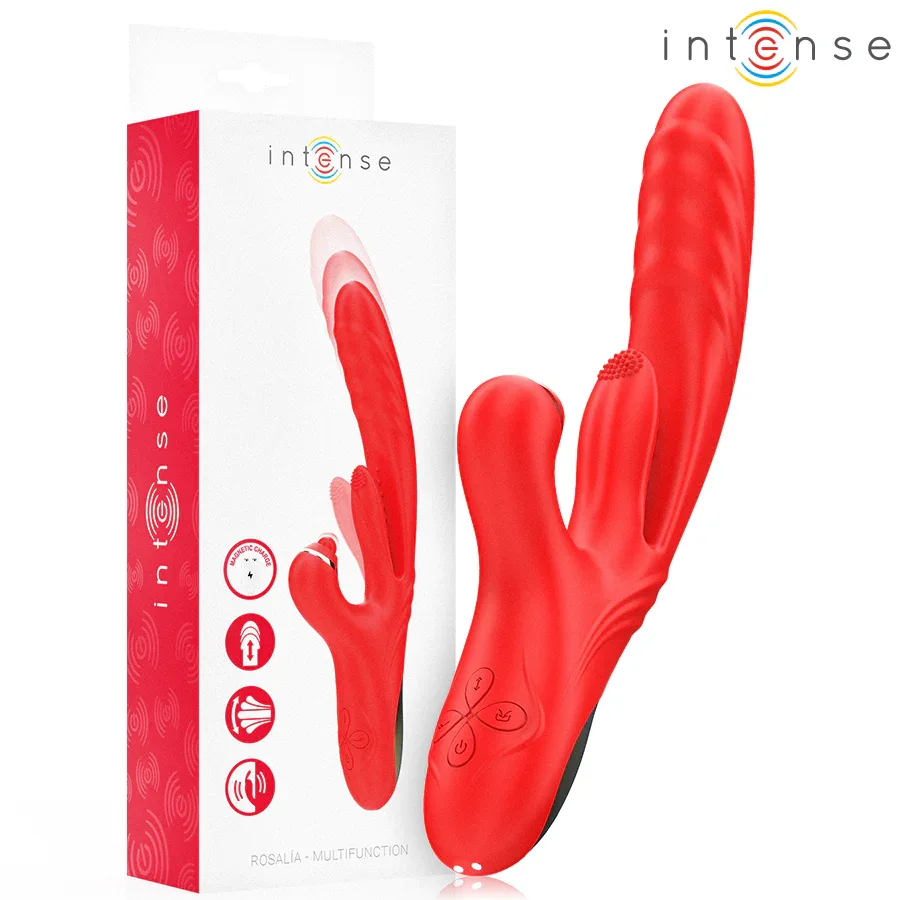 INTENSE - ROSALIA MULTIFUNCTION VIBRATOR 3 IN 1 RED - intimoo