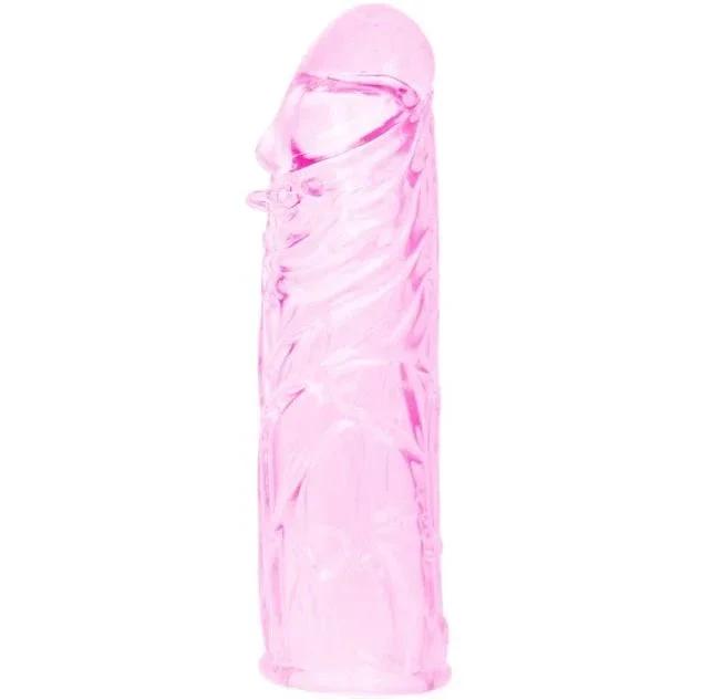 BAILE - PINK STIMULATING SILICONE PENIS COVER 13 CM - intimoo
