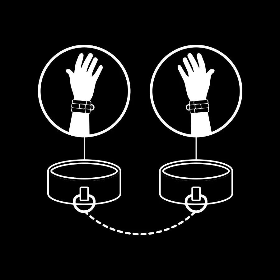 FETISH SUBMISSIVE - VEGAN LEATHER HANDCUFFS WITH NOPRENE LINING - Image 8