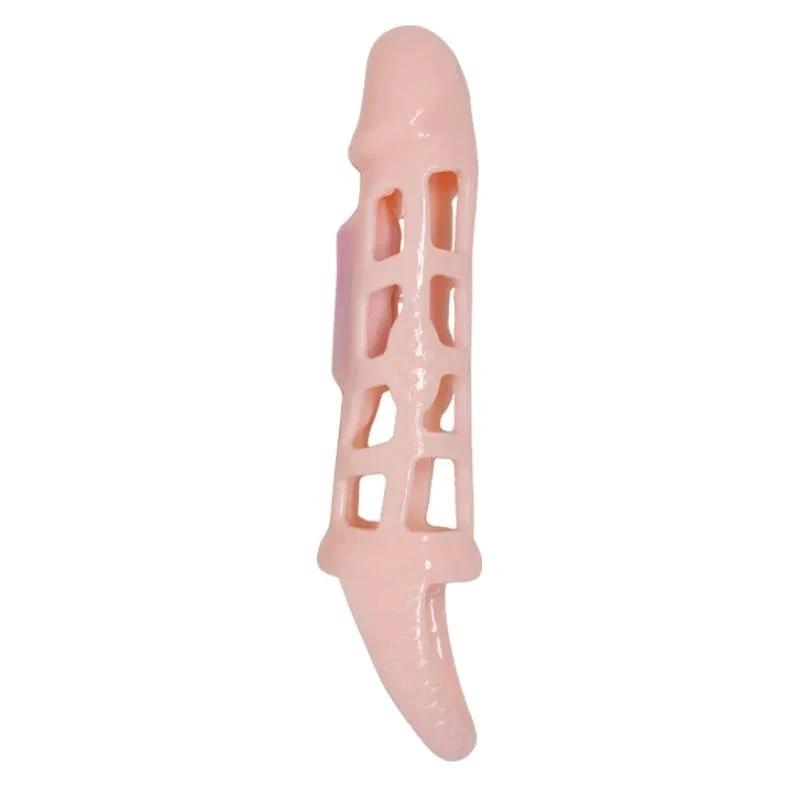 BAILE - PENIS EXTENDER COVER WITH VIBRATION AND NATURAL STRAP 13.5 CM - intimoo