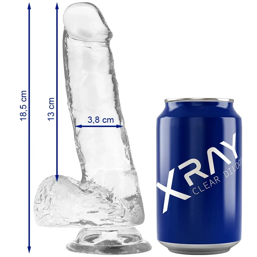 X RAY - CLEAR COCK WITH BALLS 18.5 CM -O- 3.8 CM - intimoo