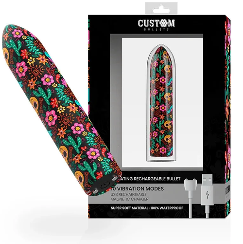 CUSTOM BULLETS - RECHARGEABLE SKULL MAGNETIC BULLET 10 INTENSITIES - intimoo