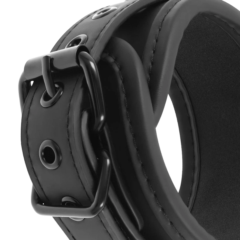 FETISH SUBMISSIVE - VEGAN LEATHER HANDCUFFS WITH NOPRENE LINING - Image 5