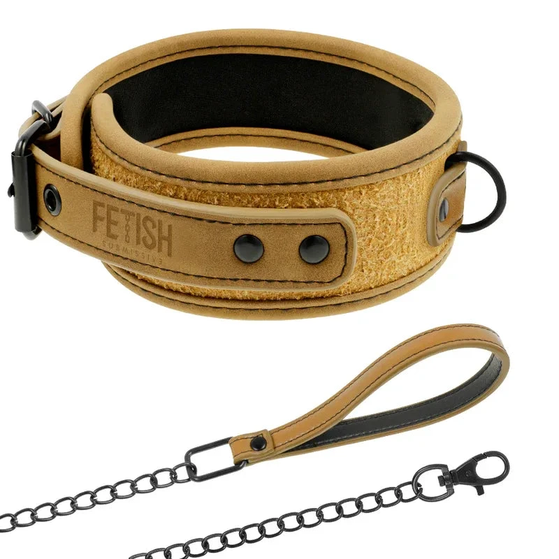 FETISH SUBMISSIVE ORIGEN - NEOPRENE LINED NECKLACE WITH CHAIN - intimoo