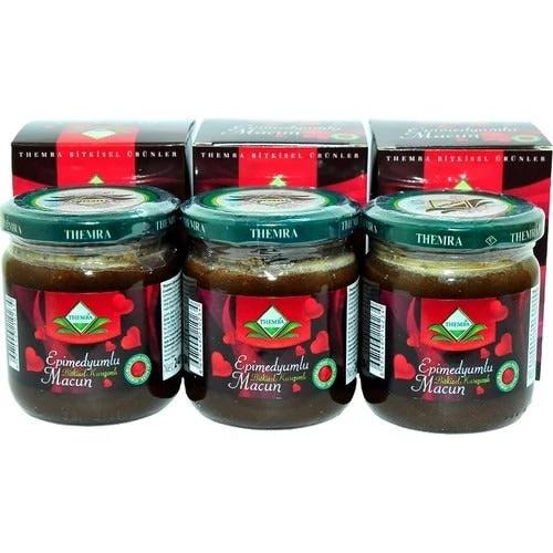 Three jars of THEMRA Macun Epimedium Afrodisiac 240g energy gel